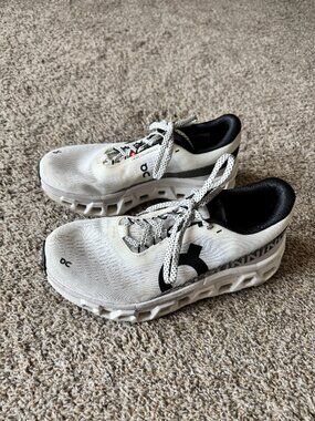 ON Clouds Cloudmonster 2 Running Sneaker Size W9/M7 Black and White